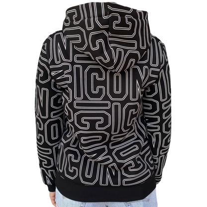 Icon felpa con cappuccio junior con stampa IBSW00243 nero-bianco
