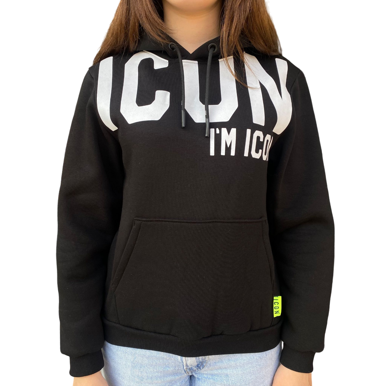 Icon Felpa Cappuccio Ragazzo IBSW00362 Nero - Stampa Unica Streetwear