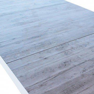 Tavolo Carson 195 x 90 - Struttura in alluminio con piano in ceramica effetto legno