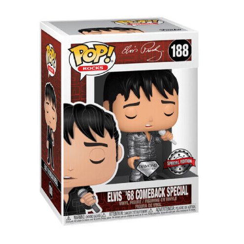Funko Pop! Rocks – Elvis Presley (188) Elvis '68 Comeback Special Figur 9 cm