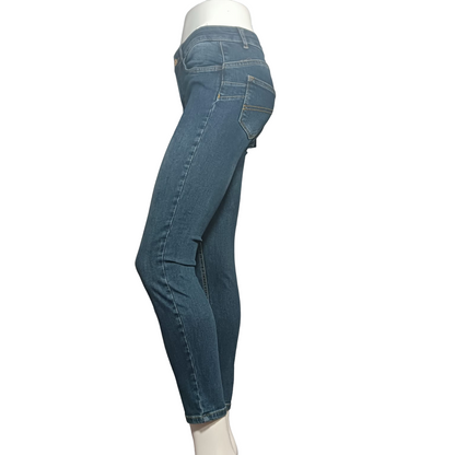 CafèNoir pantalone jeans da donna Denim Skinny c7 JJ1017 B008 blu medio scuro