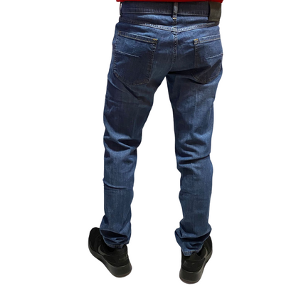 Zero Construction pantalone da uomo jeans 5 tasche Fabaco blu chiaro