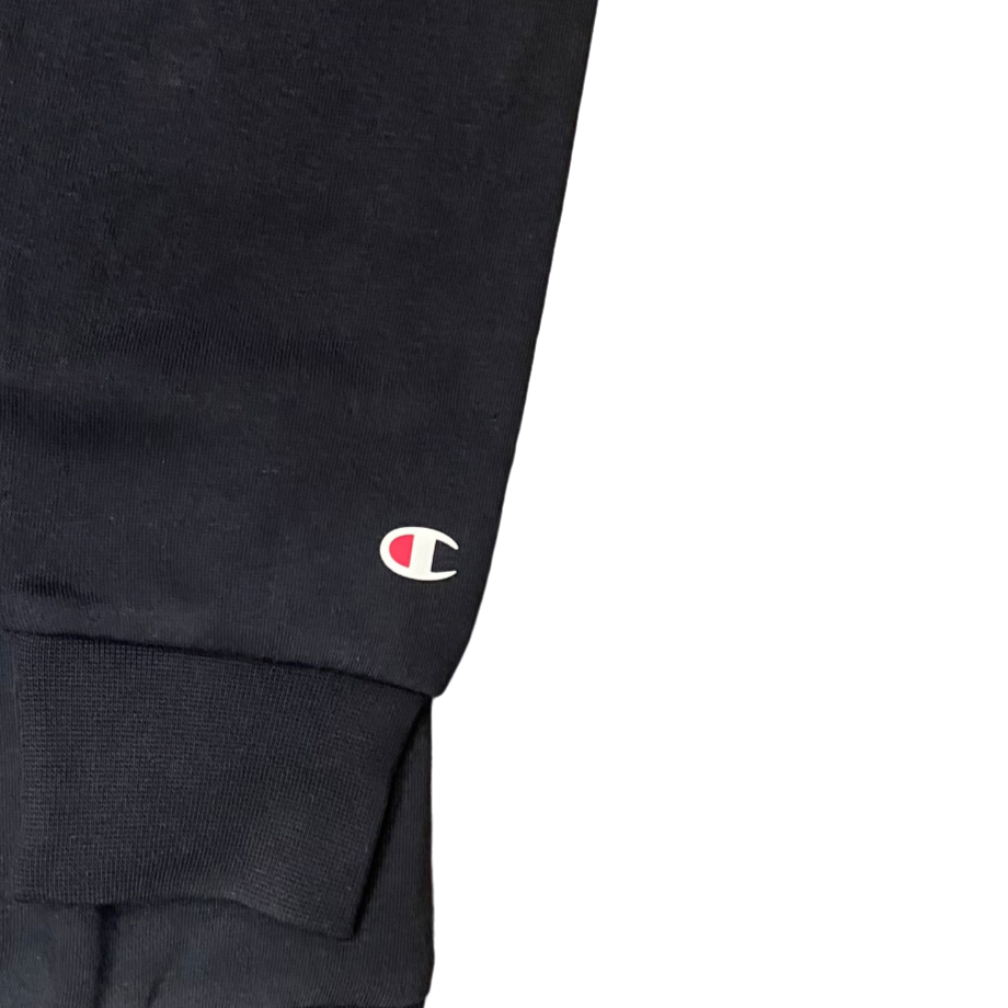 Champion felpa girocollo in cotone di felpina leggera con logo sul petto Legacy 306513 KK001 nero