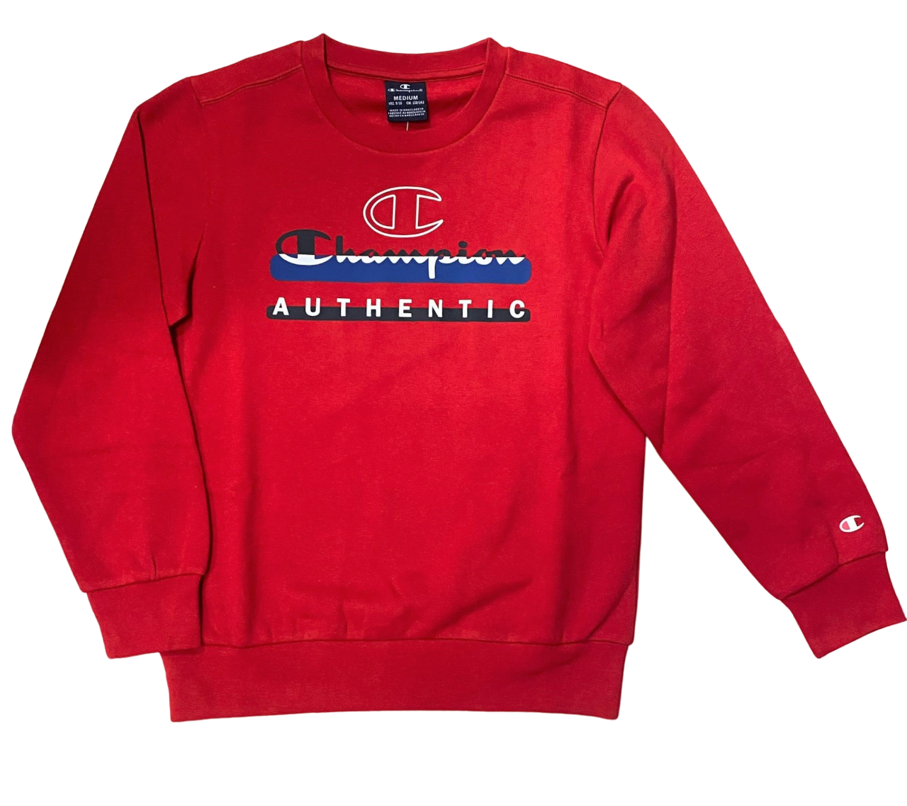 Champion felpa girocollo in cotone di felpina leggera con logo sul petto Legacy 306513 RS053 rosso