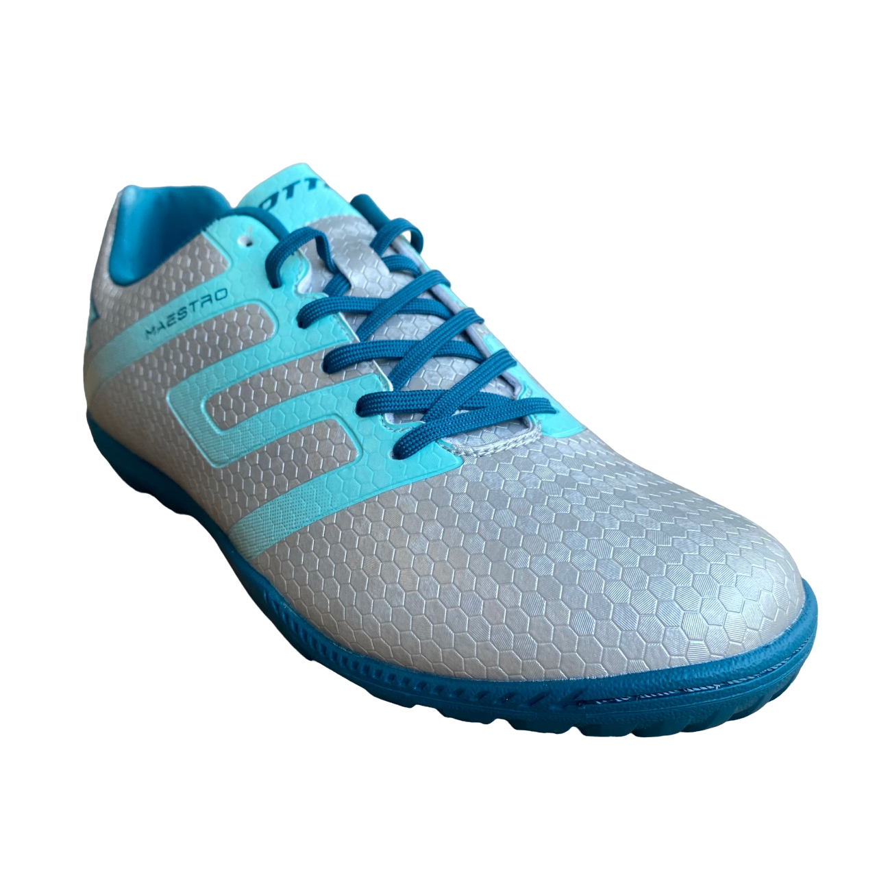 Lotto scarpa da calcetto per erba sintetica da uomo Maestro 700 214642 AU8 argento-blu