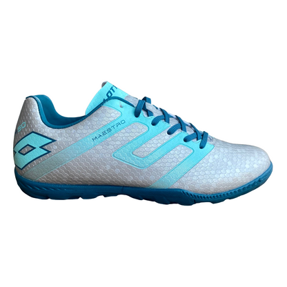 Lotto scarpa da calcetto per erba sintetica da uomo Maestro 700 214642 AU8 argento-blu
