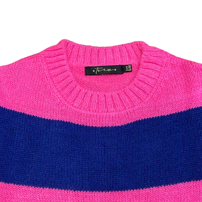 Trez maglia da donna manica lunga Maha-ALV M47196-571 fuxia-blu
