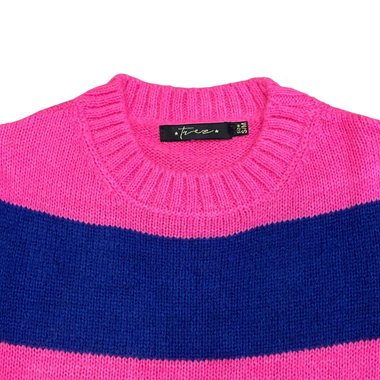 Trez maglia da donna manica lunga Maha-ALV M47196-571 fuxia-blu