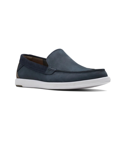 Clarks scarpa casual da uomo Bratton Loafer 172448 navy nubuck