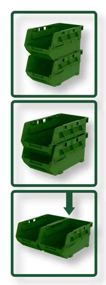 Set 6 Contenitori Impilabili e Sovrapponibili in Plastica PP – 165x110x80 mm