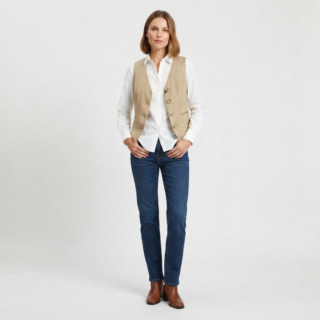 Yes Zee Gilet da donna 1734 G213 EV00 0298 fango