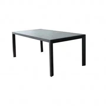 Tavolo allungabile Detroit 190/250 X 100 in alluminio verniciato antracite con doghe effetto legno