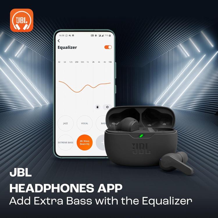Jbl Wave Beam In-Ear-Kopfhörer IP54 Kabellose Bluetooth Kopfhörer Schwarz