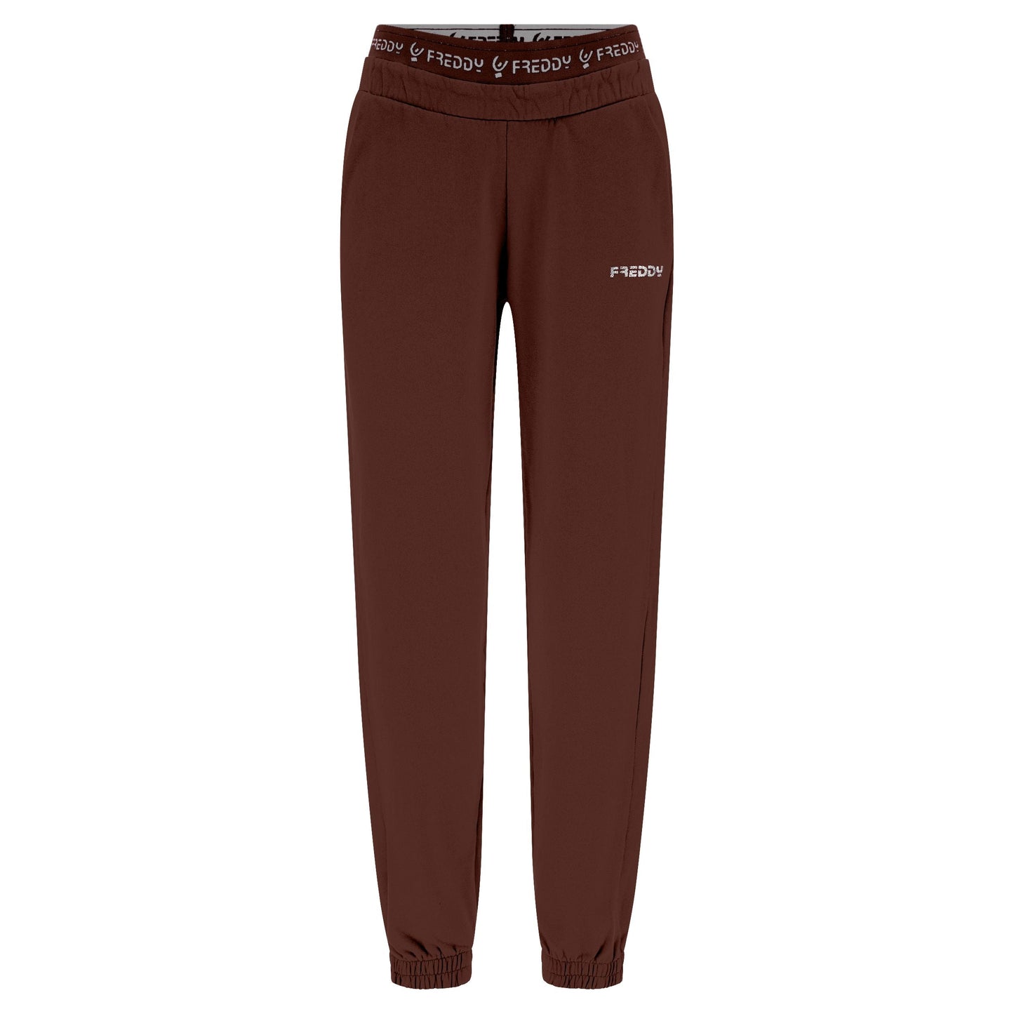 Freddy Pantaloni sportivi in felpa garzata con elastico JOGGER1C024X M79X Chocolate Fondant Direct Dyed