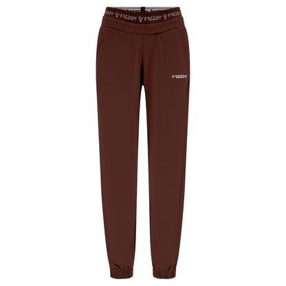 Freddy Pantaloni sportivi in felpa garzata con elastico JOGGER1C024X M79X Chocolate Fondant Direct Dyed