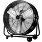 Industrial Floor Fan 190W Aluminum Blades Oscillating With 2 Wheels