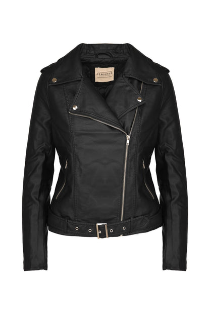 Censured Chiodo da donna in ecopelle JWGLIN T FLGT 90 black