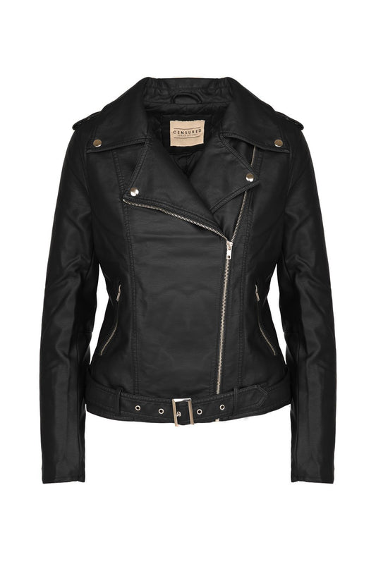 Censured Chiodo da donna in ecopelle JWGLIN T FLGT 90 black