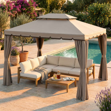Gazebo 3x4 metri telo poliestere 180 gr laterali 160 gr alluminio