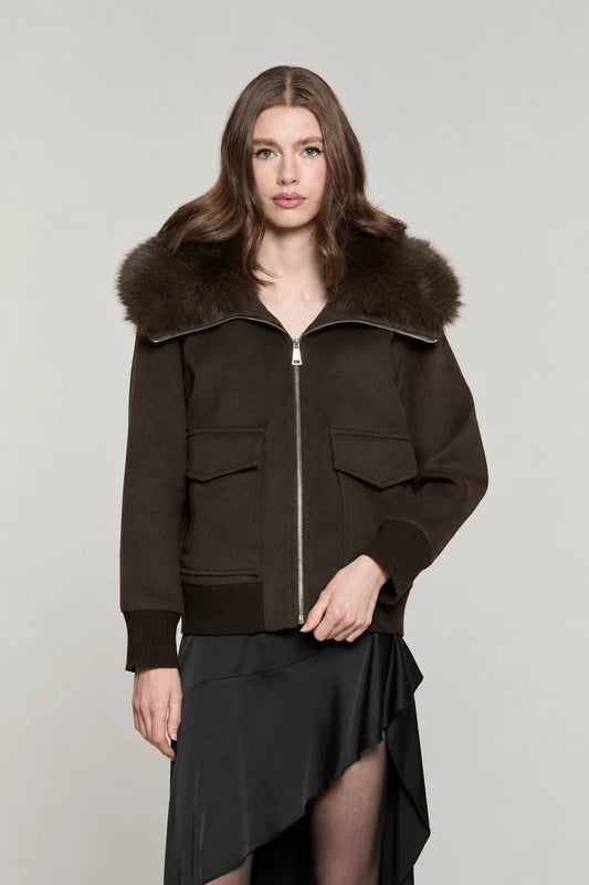 Relish Saez RDA2605112016 Donna Verde - Cappotto Corto
