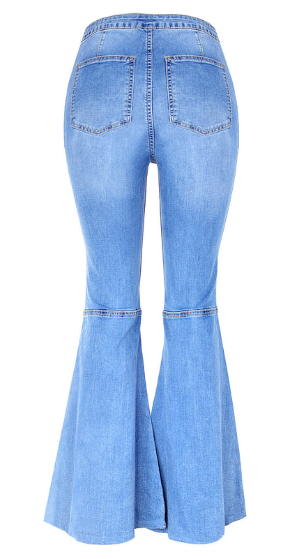Pantaloni jeans Donna Vita Alta Gamba Larga Eleganti | Pantaloni jeans Donna