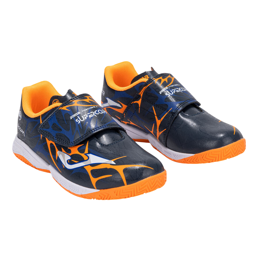 Joma - Scarpe Futsal Junior Super Copa Jr 25 Indoor Blu/Arancione