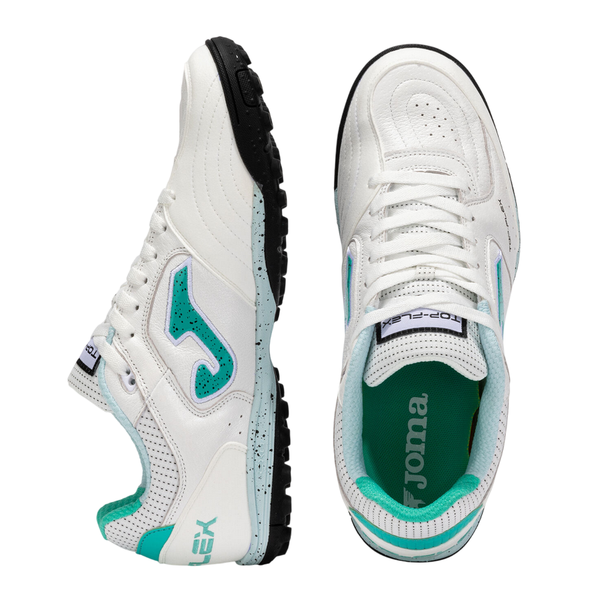 Joma – Scarpe Calcio Top Flex 25 Turf Bianco Turchese TOPW2502TF | Prestazioni Turf, Comfort e Flessibilità