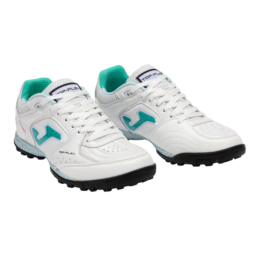 Joma – Scarpe Calcio Top Flex 25 Turf Bianco Turchese TOPW2502TF | Prestazioni Turf, Comfort e Flessibilità