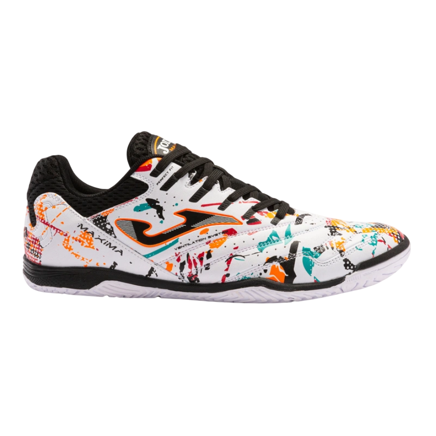 Joma scarpa da calcetto indoor da uomo Maxima 2332 bianco-arancio-rosso