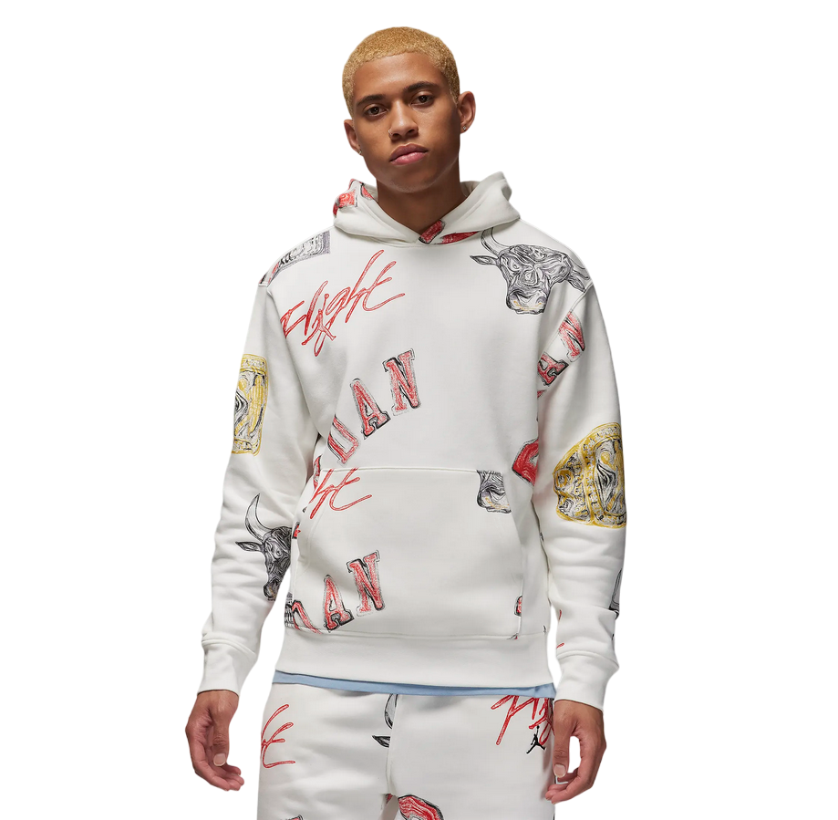 Jordan Felpa Cappuccio Brooklyn FN4545-133 Bianco Uomo