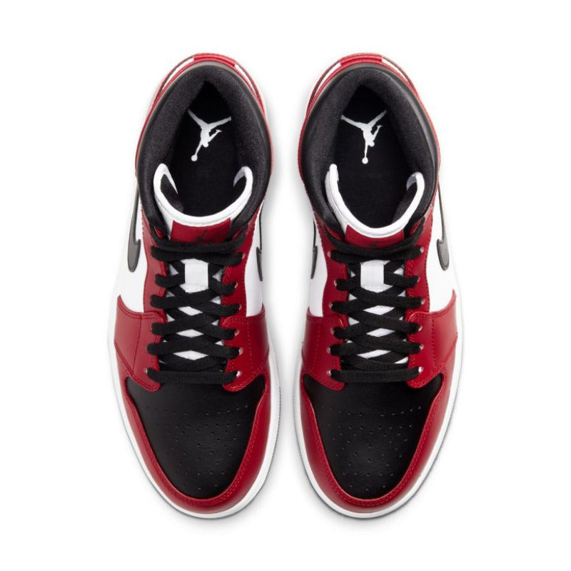 Air Jordan 1 Mid Sneakers Alta Uomo Nero Rosso - 554724-069