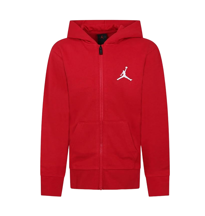 Jordan felpa da ragazzi con cappuccio e cerniera Essentials 95C573-R78 rosso