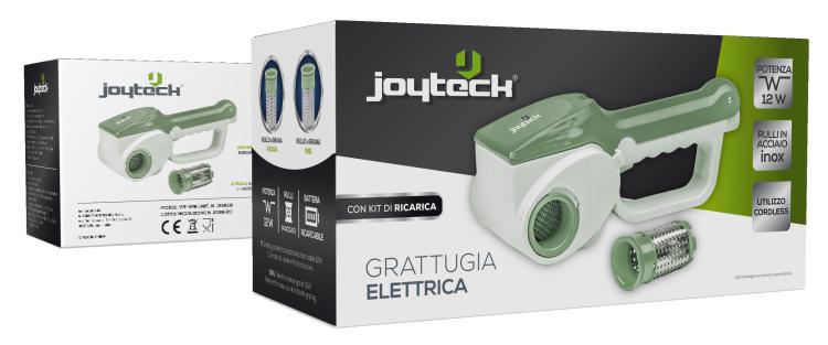 Joytech Akku-Reibe 2 Edelstahlrollen Weiß/Grün Käse Küche