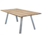 Nevis Table 200 x 100 with Brushed Aluminum Frame and Recycled Teak Top
