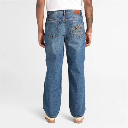 Timberland Pantaloni Denim Ricamati Sandown Uomo TBC0YH2XA11 Blu