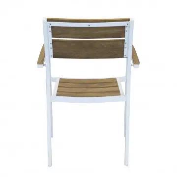 Poltrona Cayman con Struttura in Alluminio e Seduta in Polywood Teak