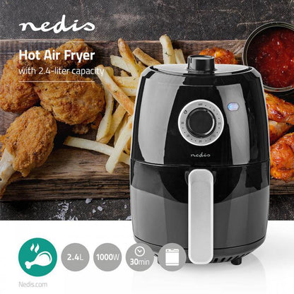 Nedis Heißluftfritteuse Ohne Öl Ofen 2.4L Frittieren Backen Braten 1000W