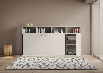 Letto a scomparsa singolo orizzontale Kando con materasso e composizioni disponibili
