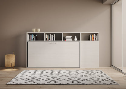 Letto a scomparsa singolo orizzontale Kando con materasso e composizioni disponibili