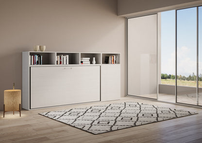 Letto a scomparsa singolo orizzontale Kando con materasso e composizioni disponibili