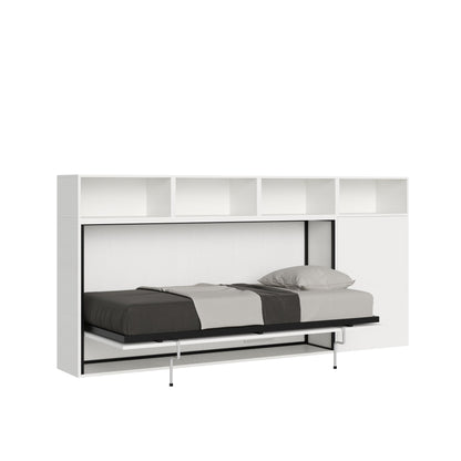 Letto a scomparsa singolo orizzontale Kando con materasso e composizioni disponibili