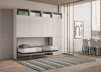 Letto a scomparsa singolo orizzontale Kando con materasso e composizioni disponibili