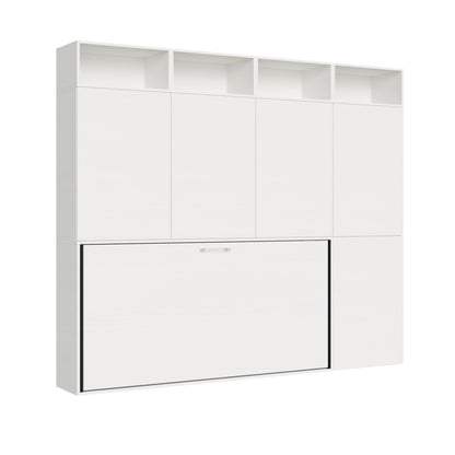 Letto a scomparsa singolo orizzontale Kando con materasso e composizioni disponibili