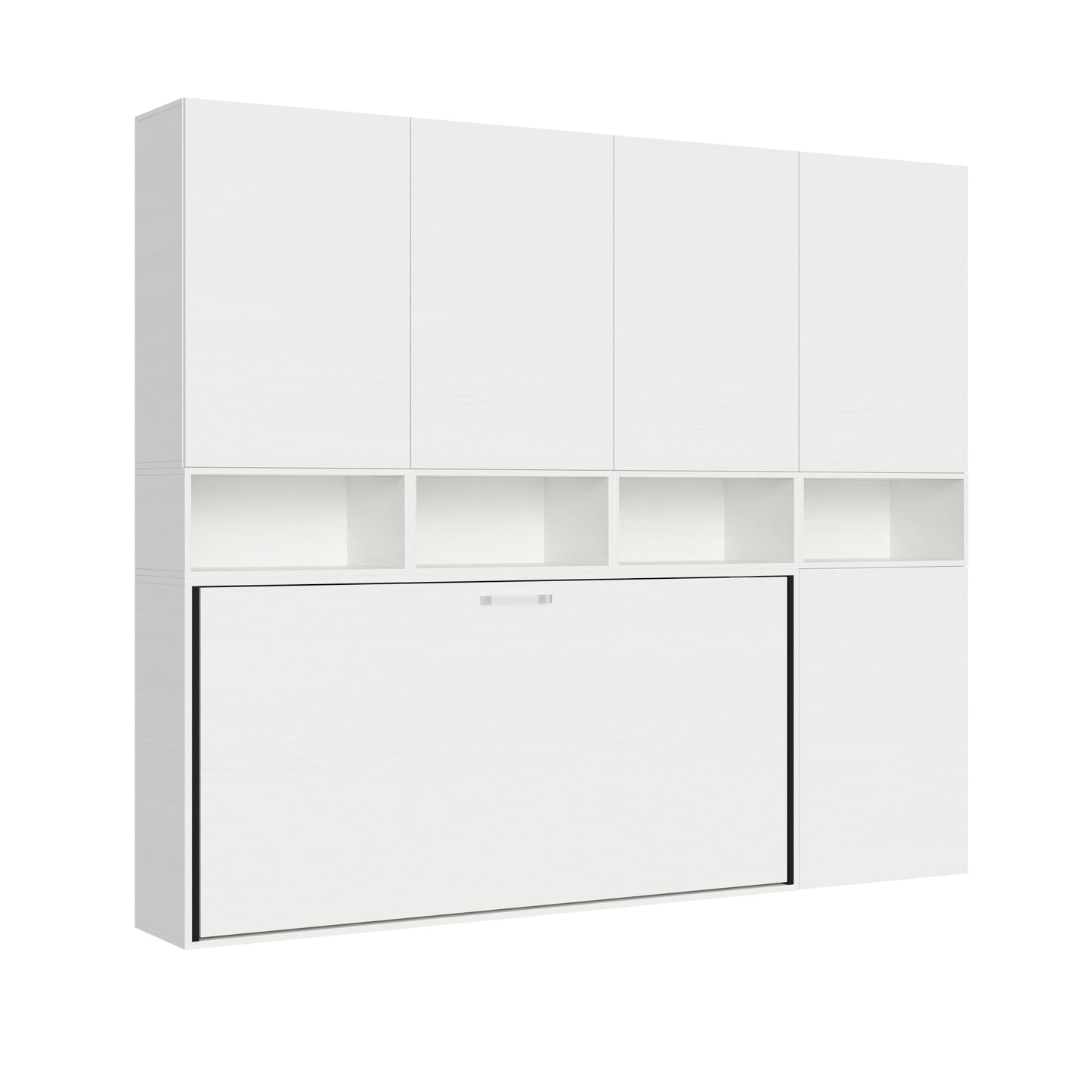 Letto a scomparsa singolo orizzontale Kando con materasso e composizioni disponibili