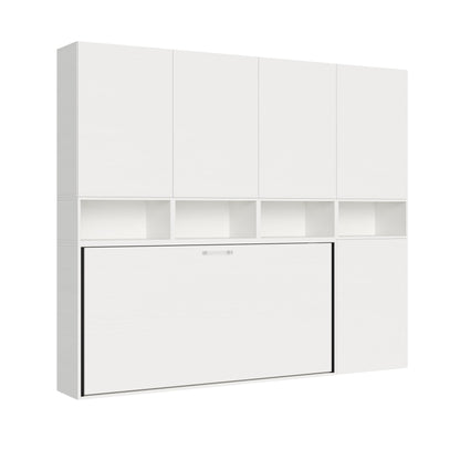 Letto a scomparsa singolo orizzontale Kando con materasso e composizioni disponibili