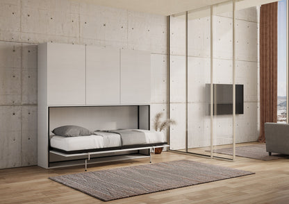 Letto a scomparsa singolo orizzontale Kando con materasso e composizioni disponibili