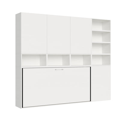 Letto a scomparsa singolo orizzontale Kando con materasso e composizioni disponibili