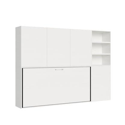 Letto a scomparsa singolo orizzontale Kando con materasso e composizioni disponibili