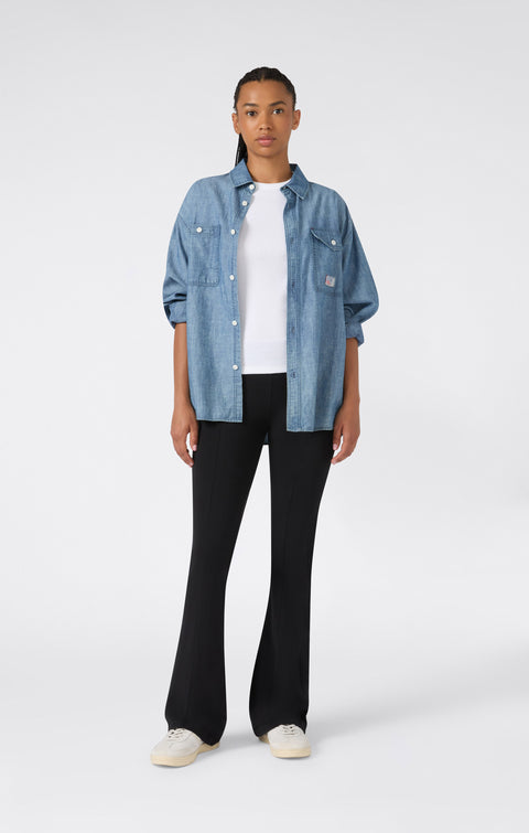 Champion Leggings Flare Cotone Elasticizzato 118853-KK001 Nero Donna - Pantalone Sportivo