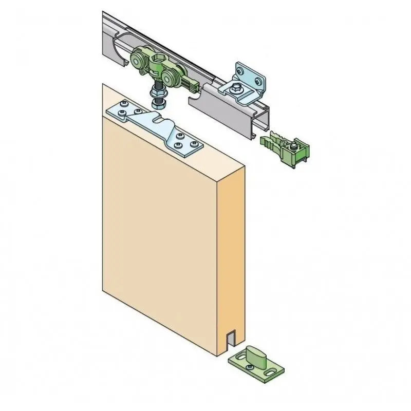 KIT PER PORTA SCORREVOLE PORTATA FINO A 80 KG COMPLETO DI BINARIO